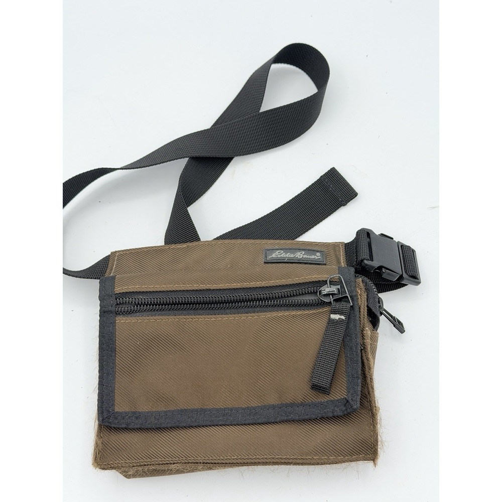 Eddie Bauer Waist Pack Fanny Pack WALLET BROWN/GREEN Nylon 5 X 6''